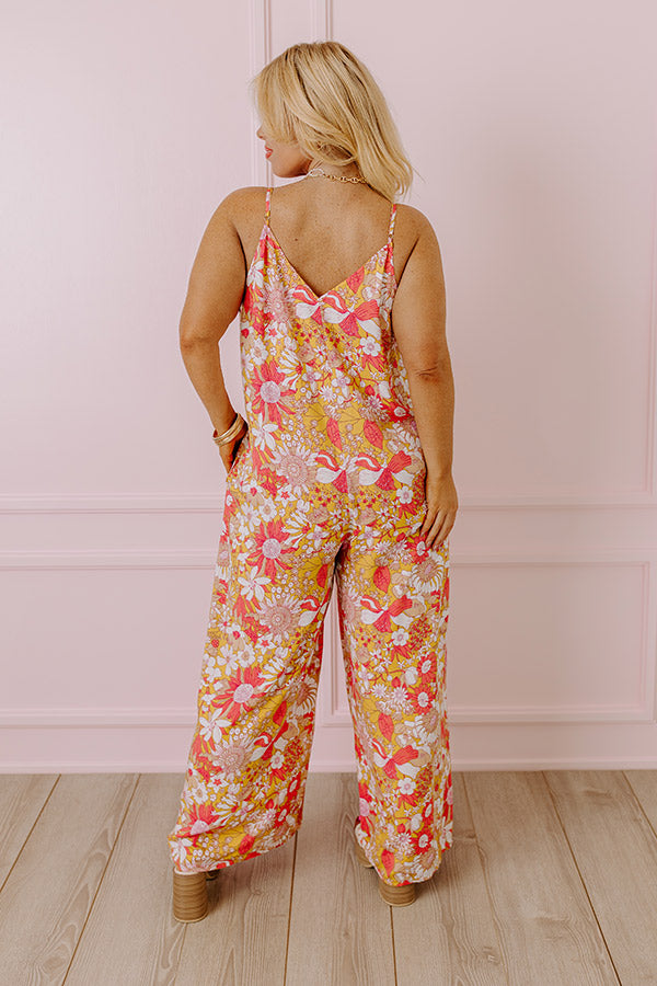 Premium Floral Jumpsuit - Primrose Yellow Curves