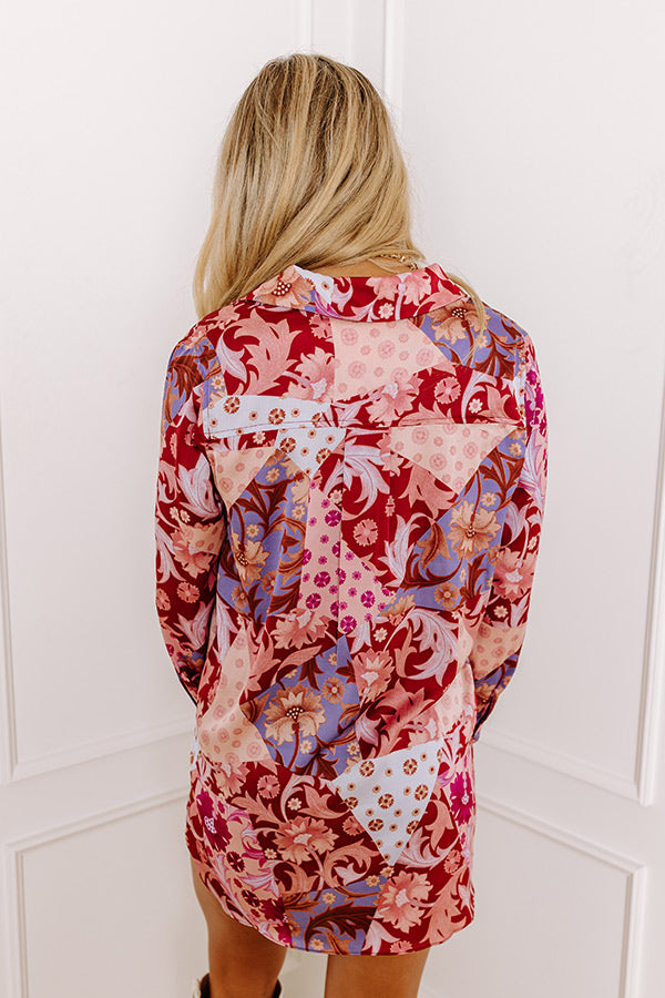 Premium Satin Floral Button-Up Shirt