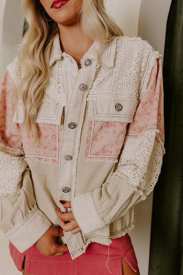 Premium Boho Chic Lightweight Chambray Jacket - Beige