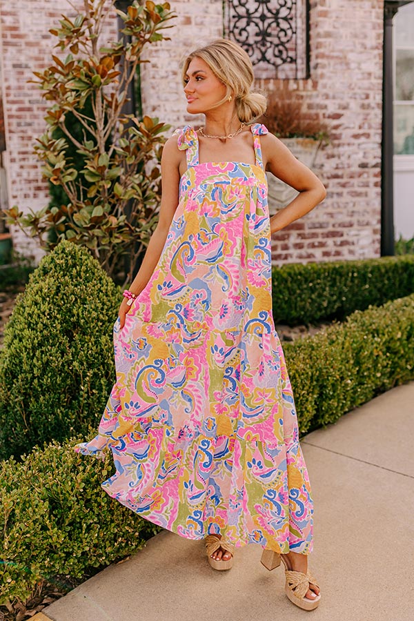 Premium Resort Radiance Paisley Maxi Dress