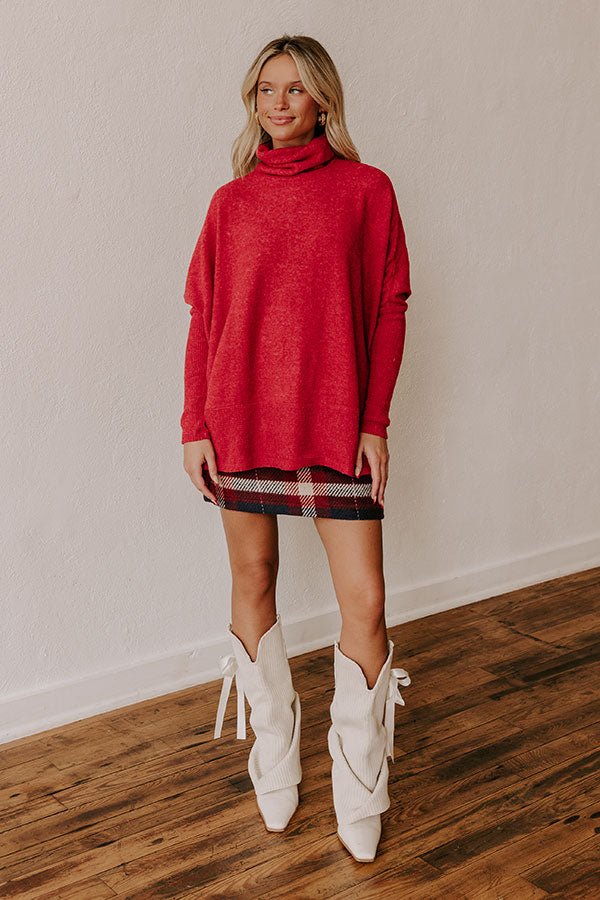 Premium Fireside Cuddles Sweater - Ultimate Cozy Red