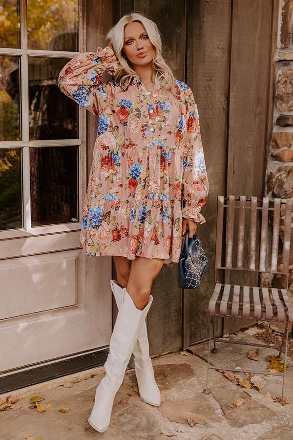 Premium Serene Energy Floral Mini Dress | Ultimate Feminine Style