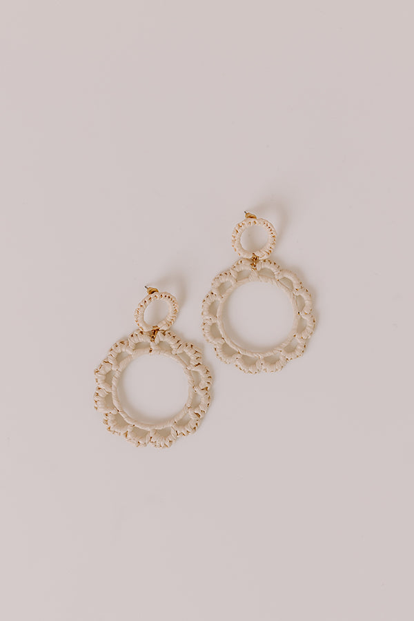 Premium Caribbean Dreaming Hoop Earrings in Ivory