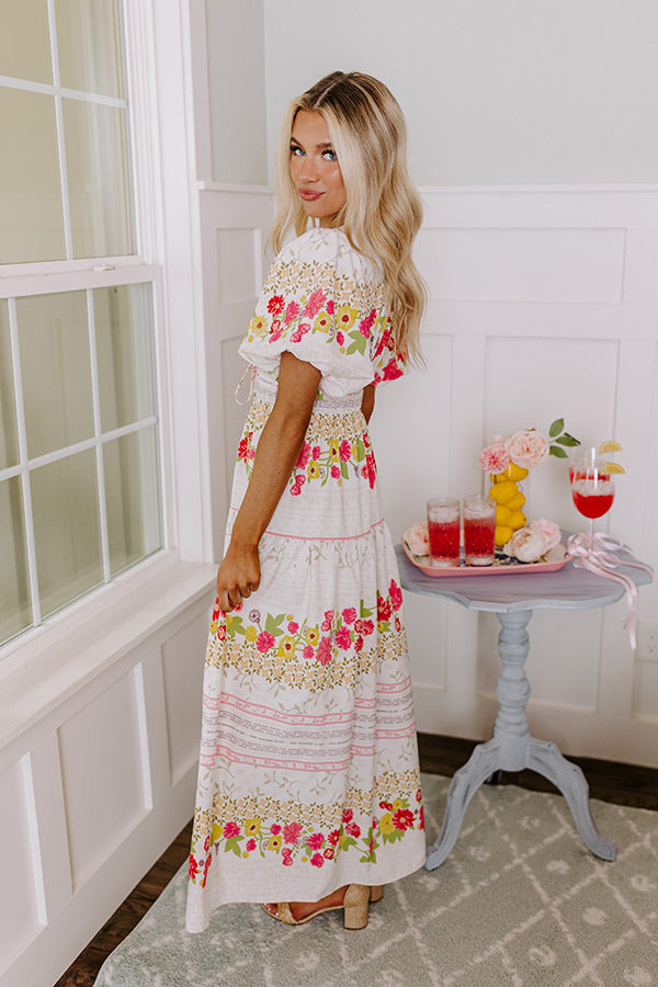 Ultimate St. Tropez Floral Midi Dress - Ivory