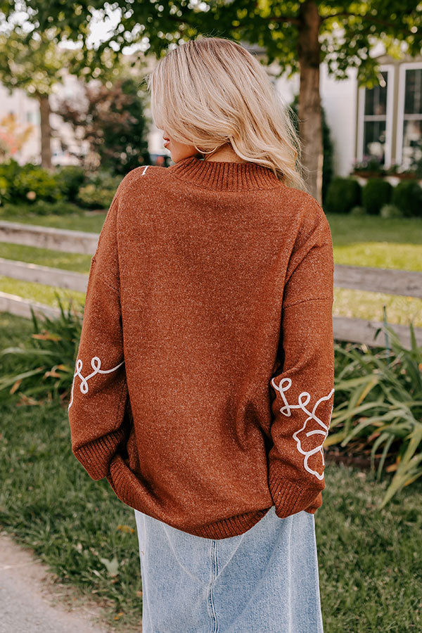 Premium Apple Spiced Perfection Knit Sweater - Cozy Autumn Essential