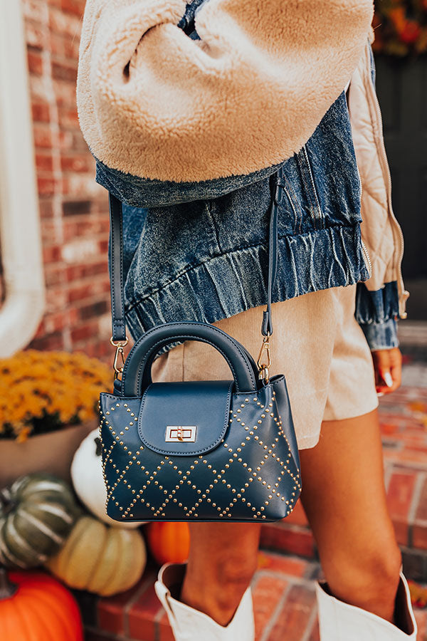 Premium Navy Faux Leather Studded Purse - Ultimate Style Upgrade