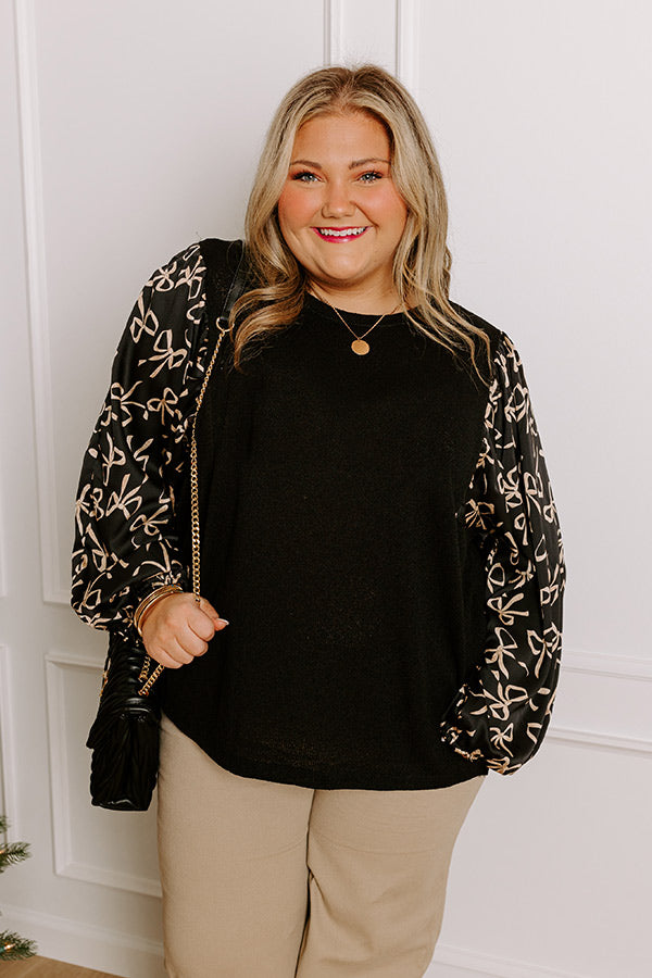 Ultimate Chic Bow-Knit Top for Curves