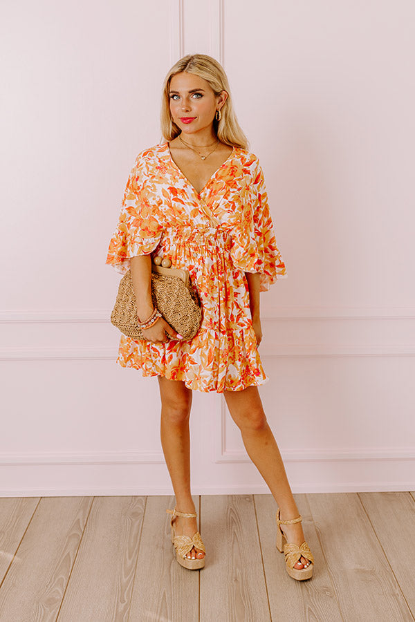 Ultimate Floral Elegance Romper - Orange