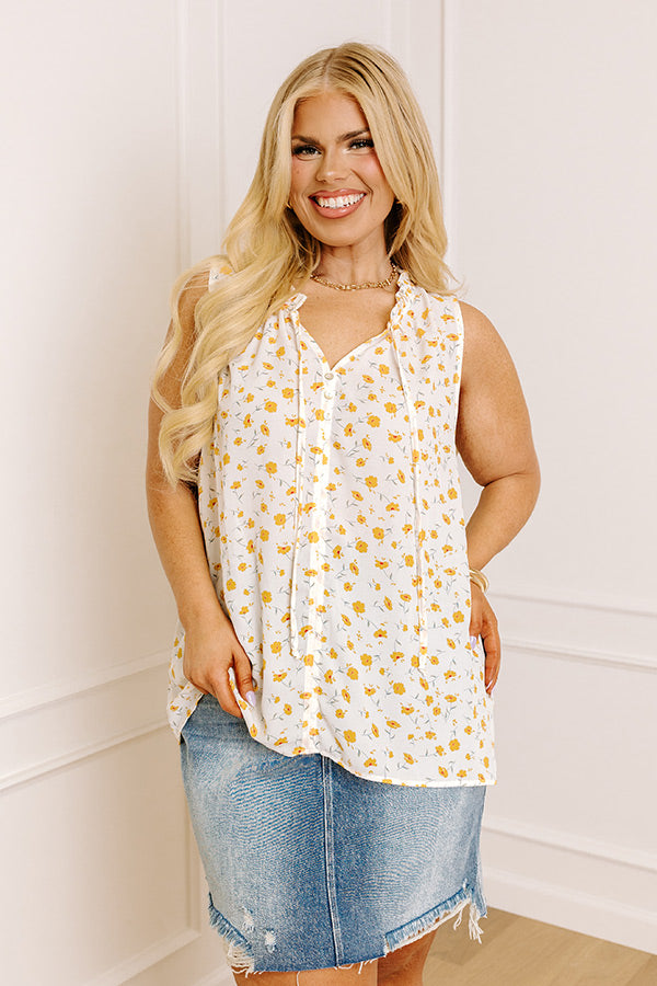 Premium Drifting Into Dreams Shift Top - White Floral Elegance