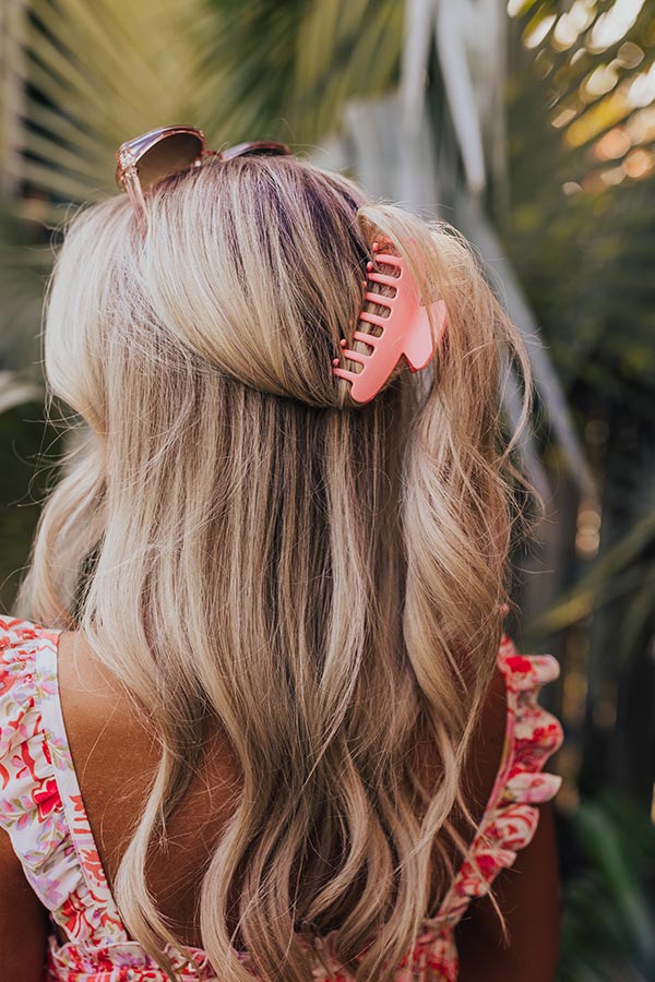 Premium Matte Pink Hair Claw Clip - Ultimate Beach Style