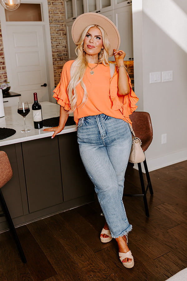 Premium Margarita Shift Top - Ultimate Style in Orange Curves