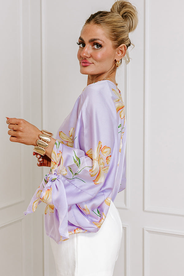 Ultimate Lavender Satin Shift Top - Botanical Bliss