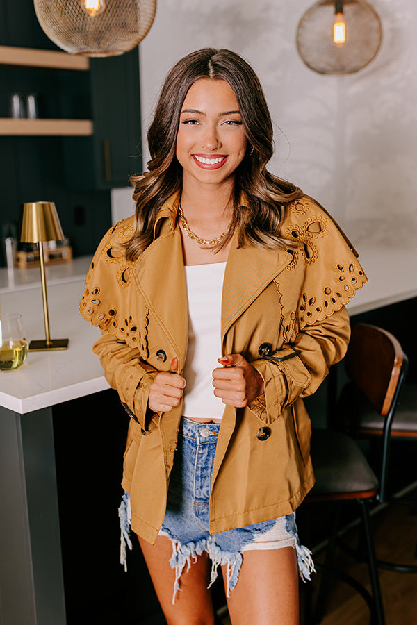 Premium Pumpkin Spice Eyelet Jacket - Ultimate Fall Style