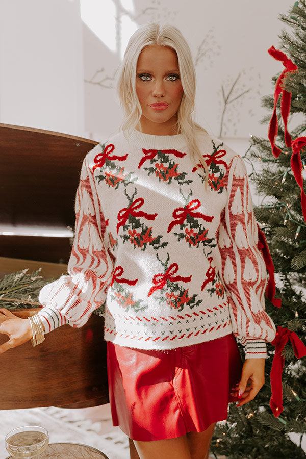 Premium Mistletoe Kisses Knit Sweater - Ultimate Cozy Holiday Style