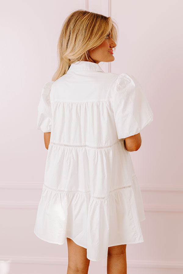Premium Sunday Stroll Mini Dress: Ultimate White Elegance