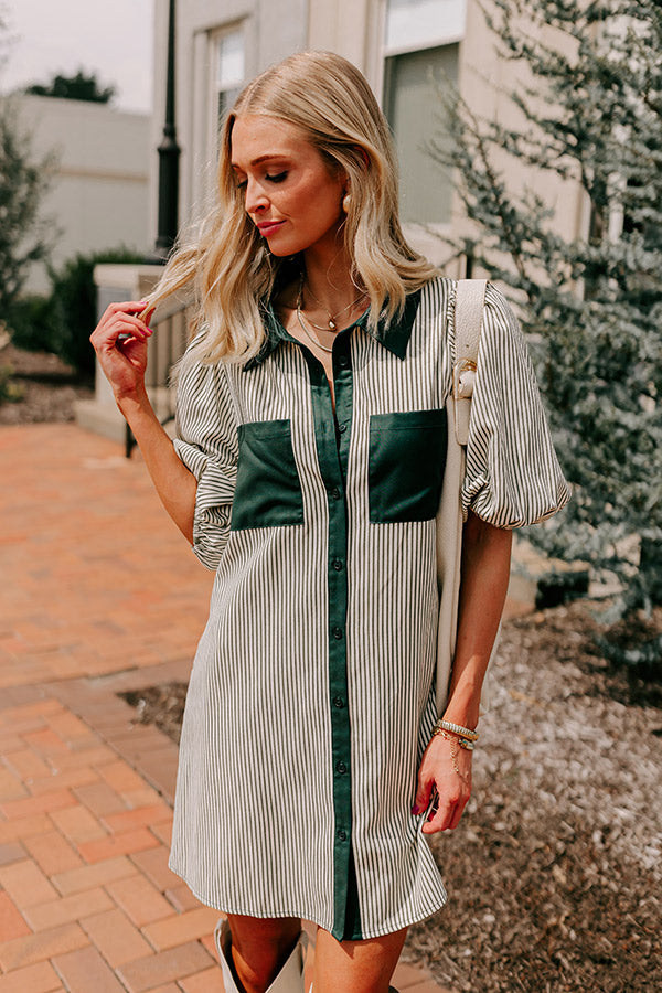 Premium Deep Forest Button-Down Mini Dress - Ultimate Style Upgrade