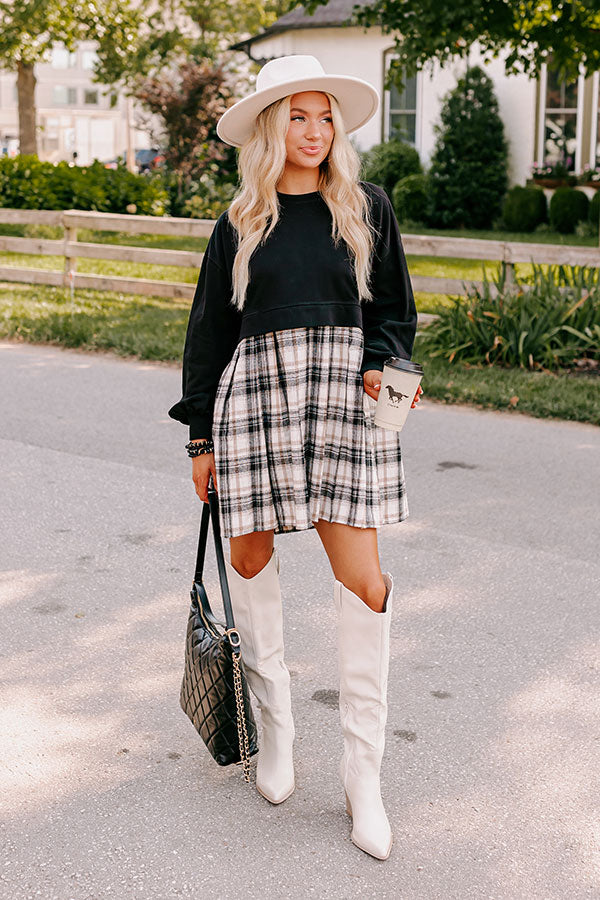 Premium Autumn Plaid Mini Dress - Ultimate Fall Fashion