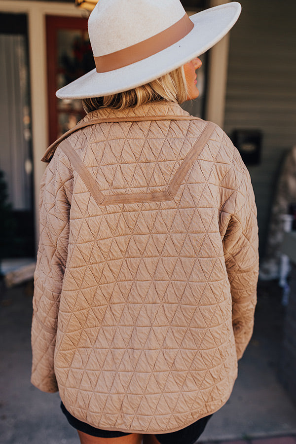 Premium Bonfire Nights Quilted Jacket - Ultimate Warm Taupe Style