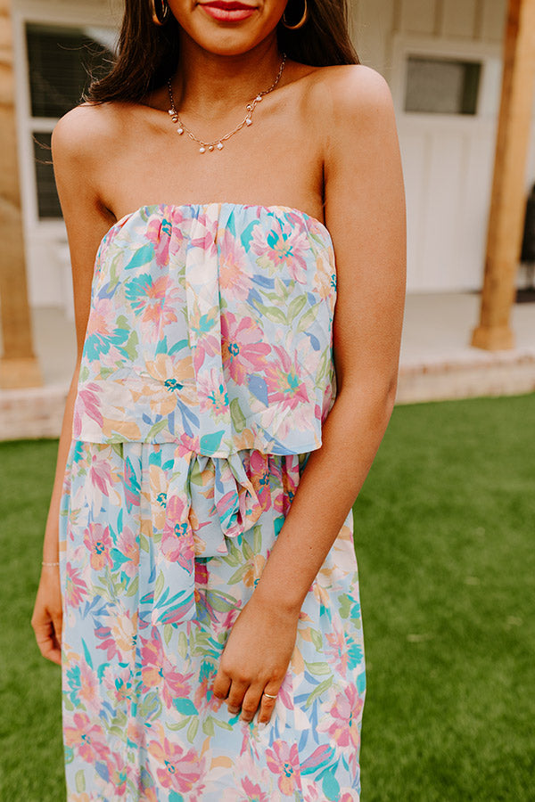 Ultimate Tropical Maxi Dress in Sky Blue