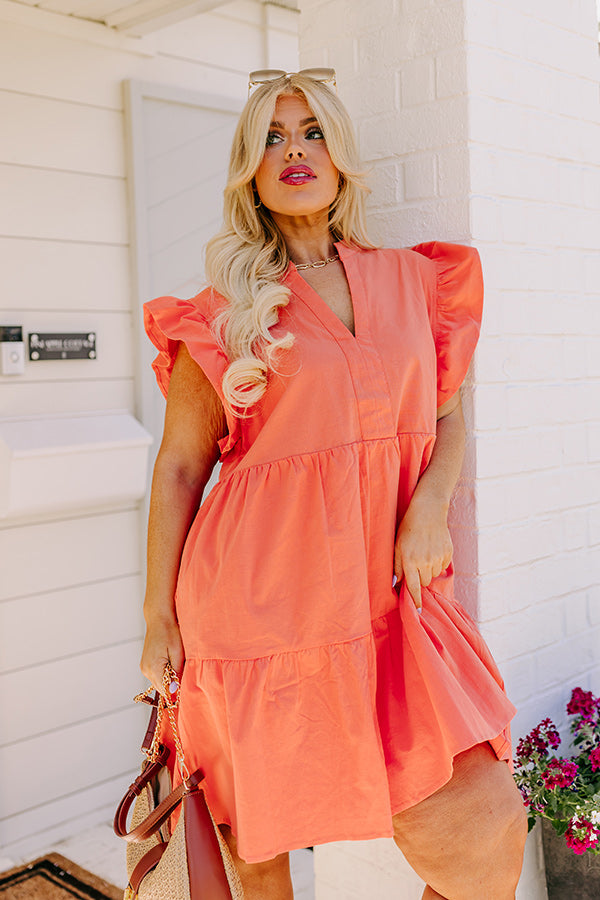 Premium Orange Curve Swinging Dress - Ultimate Porch Style