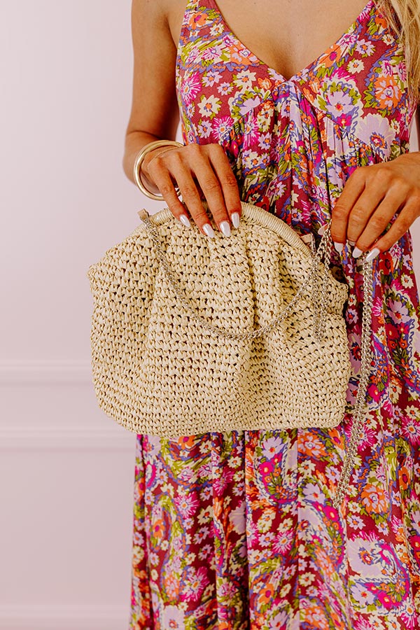 Premium Coral Cove Woven Crossbody Bag - Natural Elegance