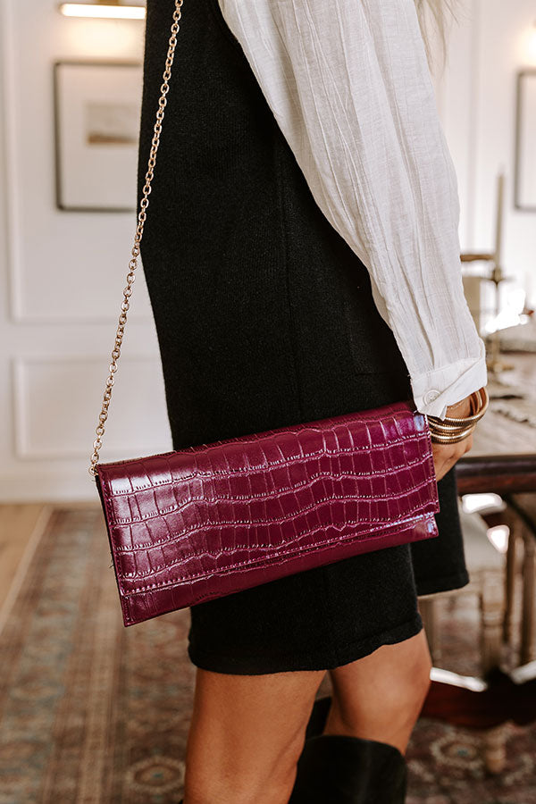 Premium Faux Leather Clutch in Wine - The Ultimate Style Upgrade