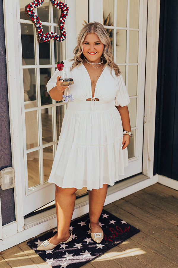 Premium Seaside Escape Front Tie Mini Dress
