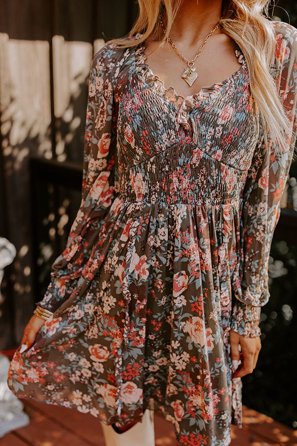 Ultimate Soho Style Floral Mesh Mini Dress