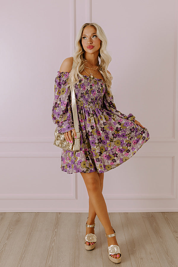 Premium Wildflower Smocked Mini Dress