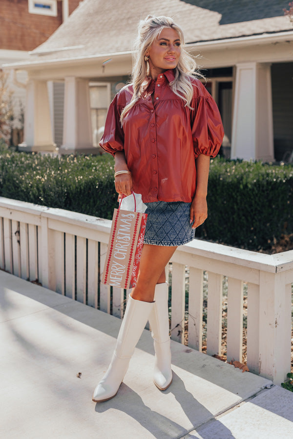 Premium Faux Leather Rust Top - Ultimate Style Upgrade