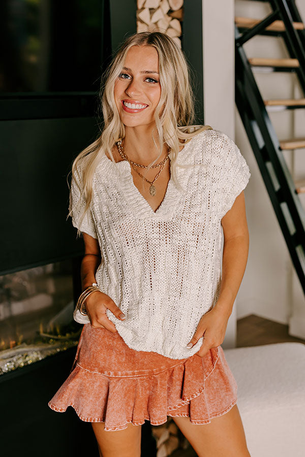 Premium Block Party Knit Top in Ivory - Ultimate Comfort & Style