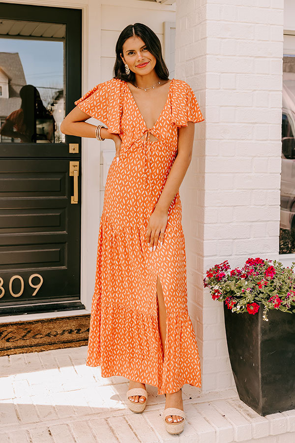 Ultimate Iconic Crush Cut Out Maxi Dress - Orange