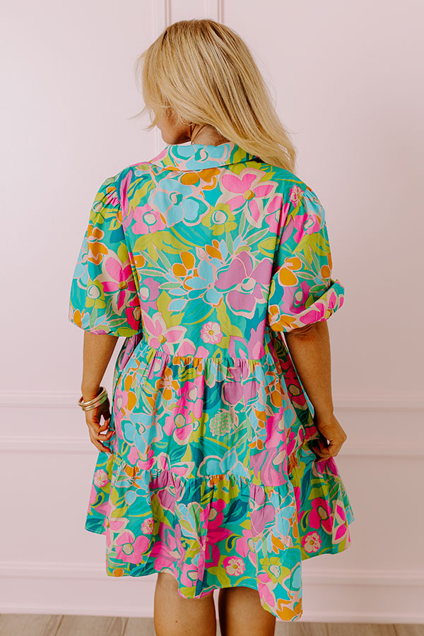 Ultimate Lagoon Luxe Floral Mini Dress for Curves