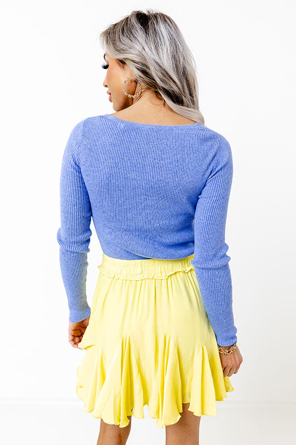 Ultimate Ribbed Twist Top - Periwinkle