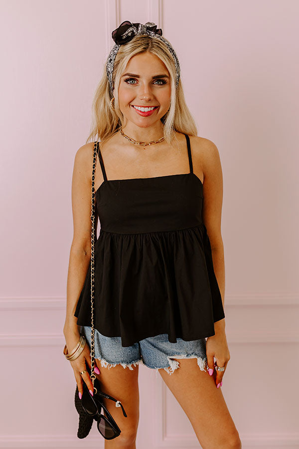 Premium Lovely Story Babydoll Tank - Ultimate Comfort in Black