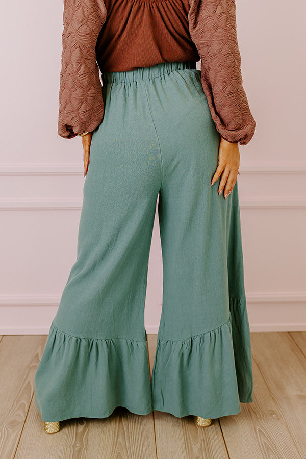 Ultimate Kenzo High-Waist Linen-Blend Trousers - Light Teal | Premium Summer Style