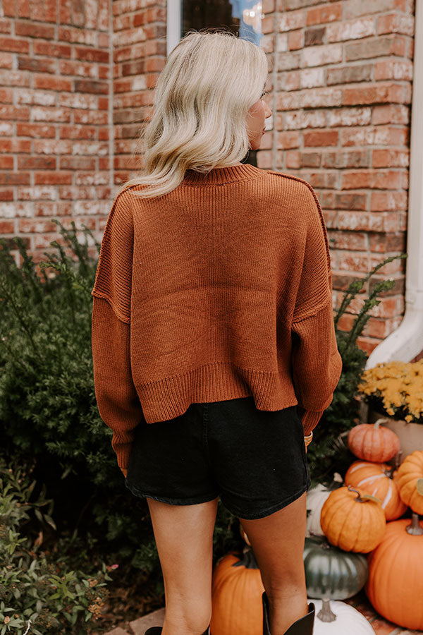 Premium Harvest Wishes Ribbed Sweater in Cinnamon - Ultimate Cozy Chic