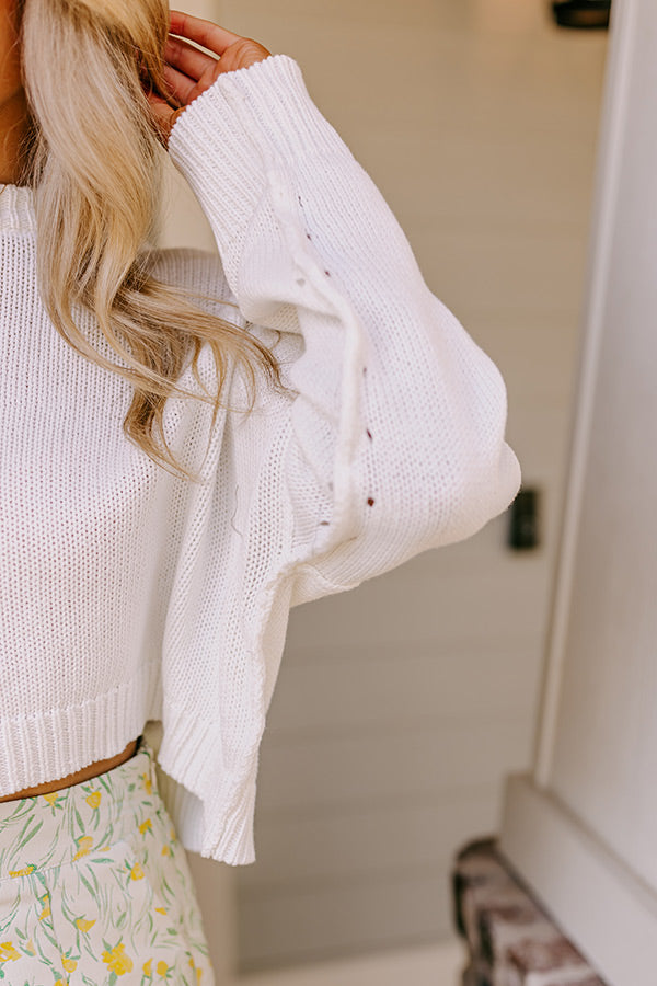 Premium Coastal Breeze Knit Sweater - Ivory