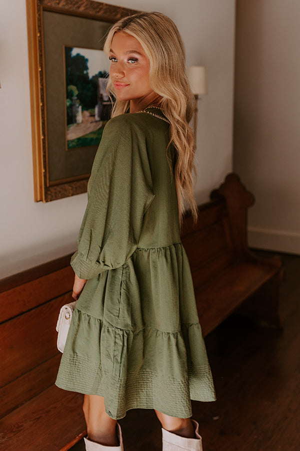 Premium Olive Mini Dress - Dreamy Moment Collection