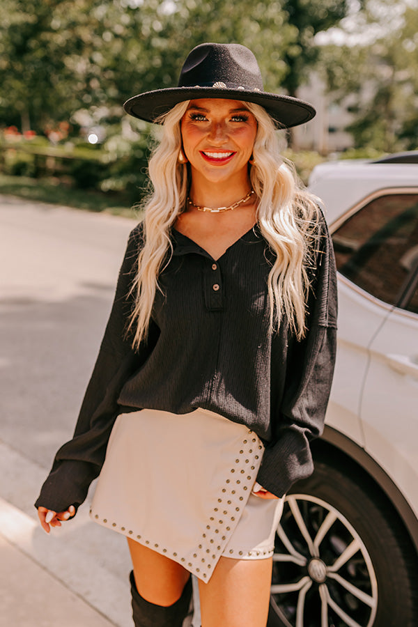 Premium Oversized Henley Top - Ultimate Autumn Essential