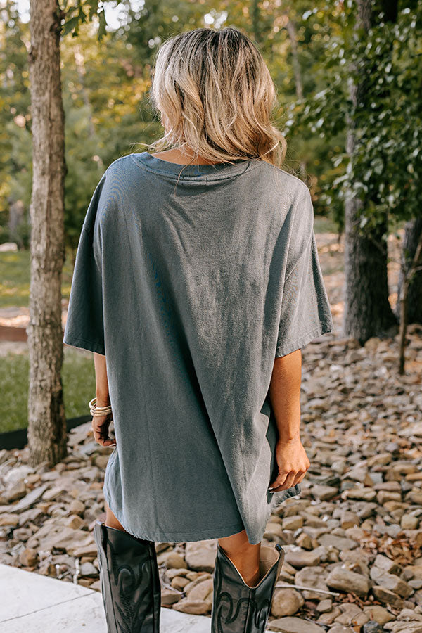 Premium World Tour Oversized Distressed Tee - Charcoal | Ultimate Adventure Style