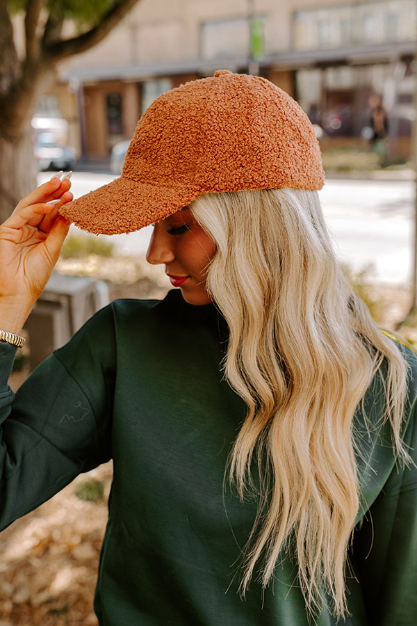 Premium Sherpa Baseball Cap in Cinnamon - Ultimate Comfort & Style