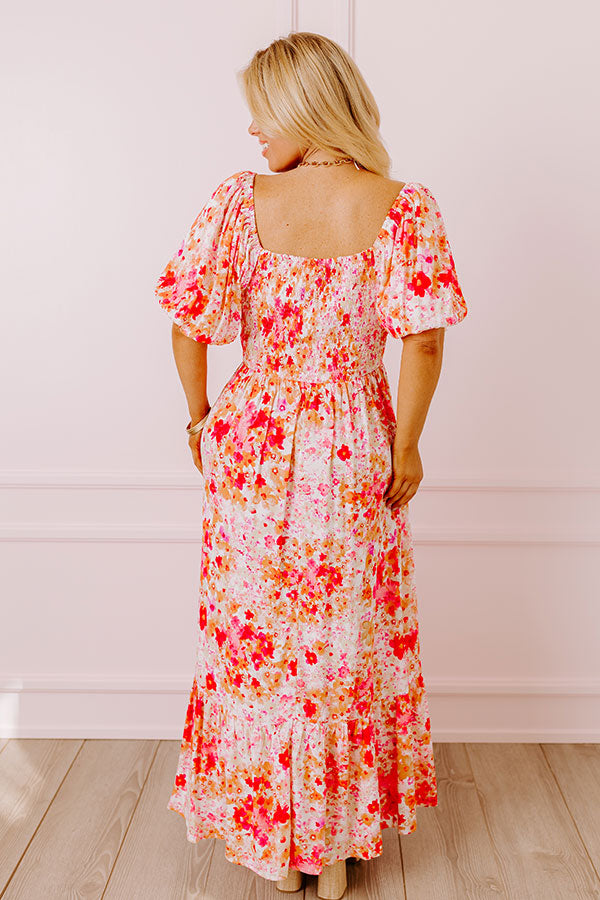 Premium Joyful Bloom Maxi Dress for Curves