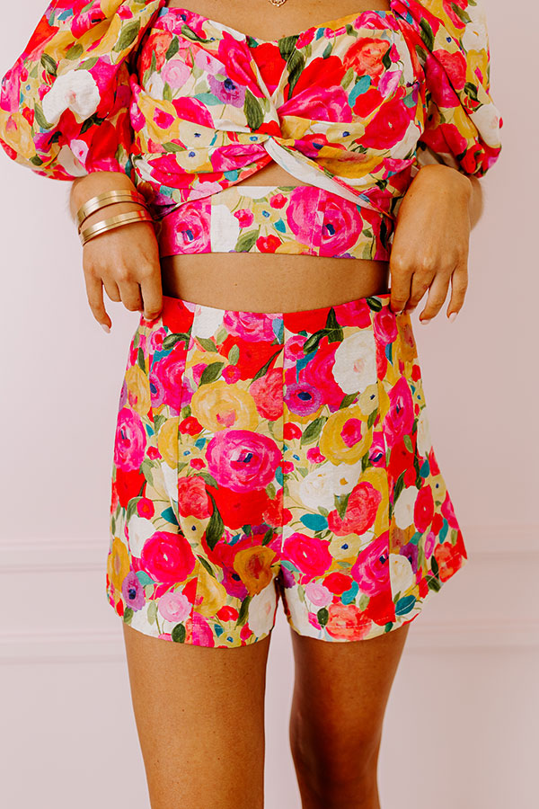 Ultimate Floral High Waist Shorts - Pocket Full Of Roses