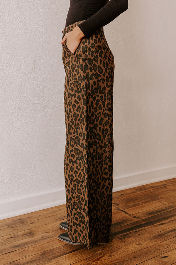 Ultimate Valentina High Waist Wide Leg Pants - Trendy Leopard Print