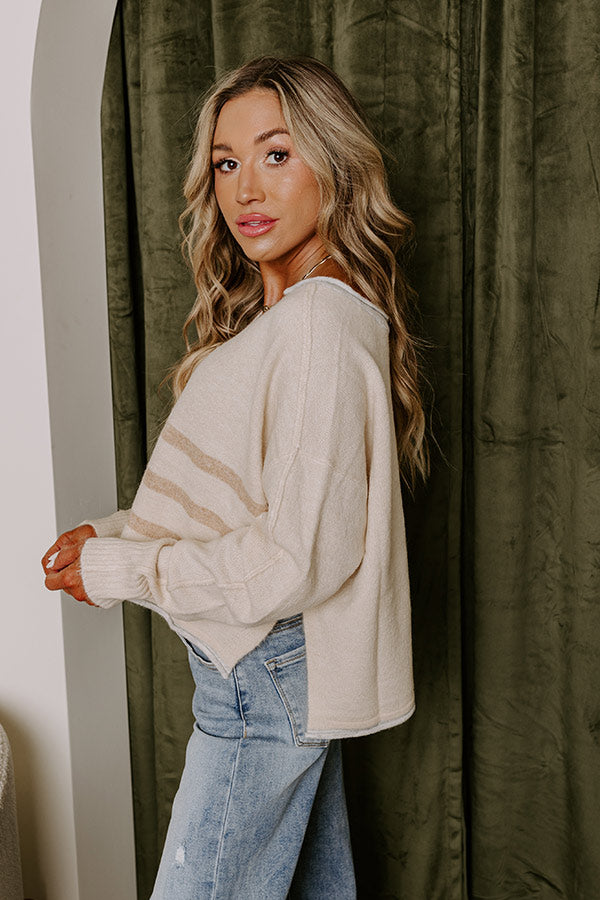 Premium Chai Latte Knit Crop Sweater - Ultimate Cozy Style
