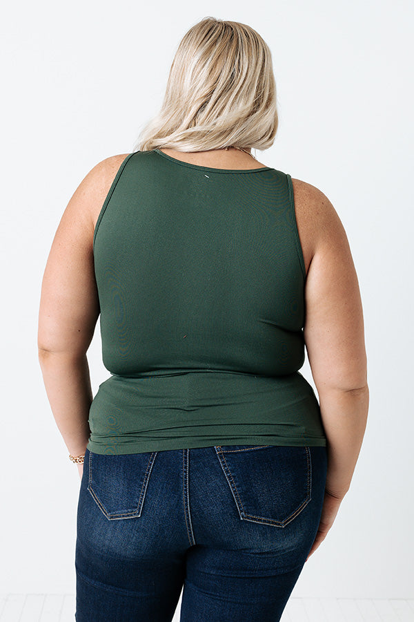 Premium Seamless Plus Size Tank - Hunter Green | Ultimate Comfort & Style