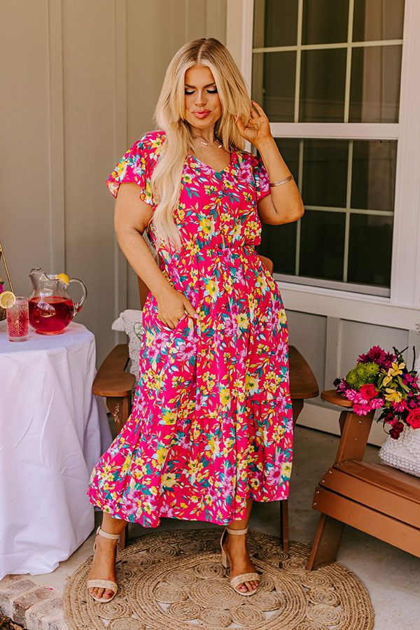 Premium Floral Midi Dress - Ultimate Spring Style