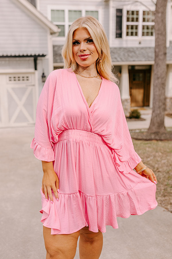 Ultimate Date Night Dress - Pink Curves Wrap Design