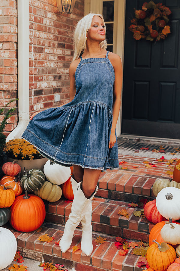 Ultimate Style Denim Mini Dress - Frayed & Flirty